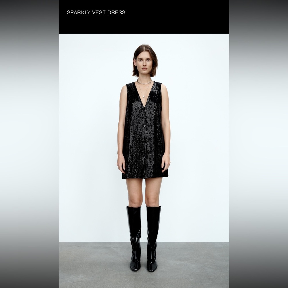 Zara Sparkly Vest Dress